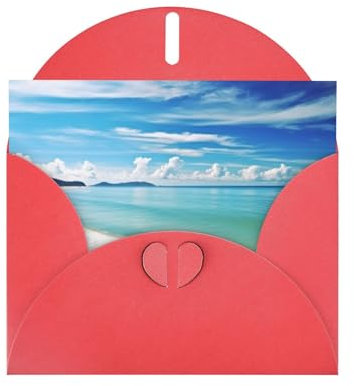 DOFFO Ozean Meer Strand bedruckte Grußkarten Perlglanz Papier Weihnachtskarte Hochzeitskarte Lustige Geburtstagskarte Blanko-Karten und Umschläge Thinking Of You Karten Geburtstagseinladungen