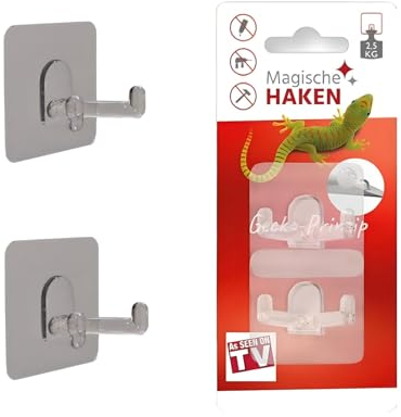 Magische Haken selbstklebend original Klebehaken extra stark transparent Küche Bad