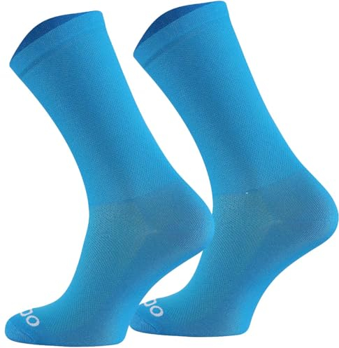 TODO Cycling Socks Men and Women. Breathable Bike Socks. Proffesional Cycling Socks Womens, Single Color Aero Socks Cycling (Cycling Blue, 39-42)