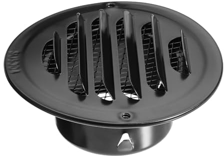 SUMNACON 304 Stainless Steel Air Vent Cover Ventilation Cover, Round 67mm Air Vent Grill Screen Hood Extractor Fan Ventilation Cover with Insect Mesh for Bathroom Kitchen (Black)