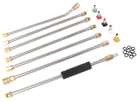 Qukaim Kit di estensione per idropulitrice con 5 beccucci per irrigazione da giardino, prato, agricoltura