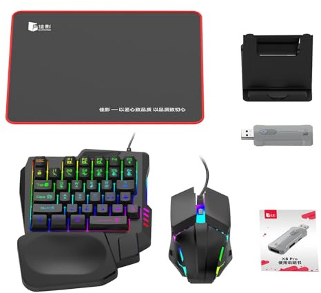 Spielkonverter-Set für Telefon, Tastatur und Maus für Telefonspiele | Tastatur- und Maus-Set mit kabelgebundenem mechanischem USB-Konverter-Set, tragbarer Konverter-Set, Adapter für Spiele zu