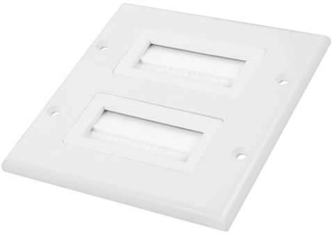 Homoyoyo Multimedia Panel Socket for Tv Wall Mount Cable Brush Plate to Hide Wires in Wall Cable Management for Coaxial for Speaker Wires and Power Cords