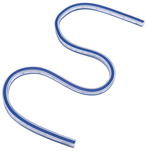 Haosie Flexibles Lineal, 60 cm, flexibles Kurvenlineal, doppelseitiges Lineal, zum Zeichnen, Ingenieurwesen, Zeichnen
