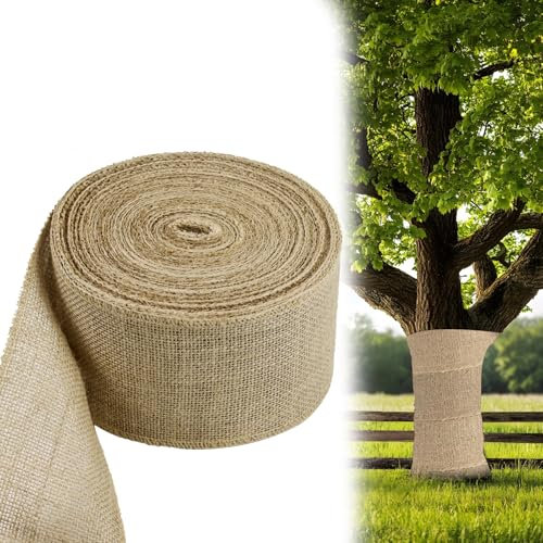 SLAKOZYT Ruban Toile de Jute de 10cm de Largeur, 20m, Naturel, Vintage, Mariages et Jardin