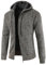 UUAISSO Uomo Felpe con Cappuccio Maglia Pullover Foderato in Pile Cardigan Cerniera Intera Casual vestibilità Regolare Cappuccio Grigio Scuro XL