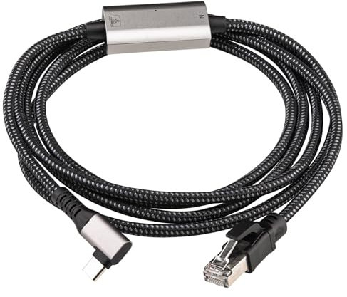 Leehitech 3M/9.84FT Right Angl Gigabit USB C to Ethernet Cable, 1000M High Speed Type C to RJ45 Ethernet Cable, No Delay for Smartphone, Laptop, PC, MacBook, Switch, Windows, macOS, Linux