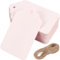 SOFPLATE 1 Box Mit 200 rosa Geschenkanhängern Blanko Hängeetiketten Blanko Anhänger Mit Schnur Doppelseitig Erhältlich Feiertags Etiketten Aus Hochwertigem Papier Preisanhänger Zum Aufhängen Für Heimw