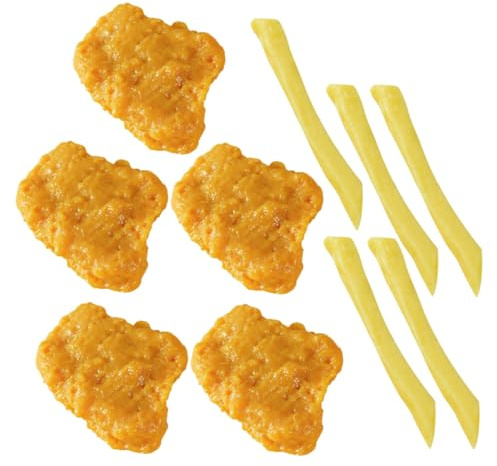KOMBIUDA 10 Stück Künstliche Chicken Pommes Frites Modell Realistisch Gebratenes Hähnchen Pommes Frites Simulation Lebensmittel Für Die Küche Display