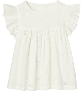 Vertbaudet Mädchen Bluse aus besticktem Musselin weiß 110