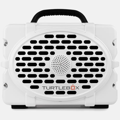 Turtlebox Original Gen 3: tragbarer Outdoor-Bluetooth-Lautsprecher - Ultra-Laut (120dB), wasserdicht (IP67), robust, schlagfest, 3-Tage-Akku | Party-Modus: unbegrenztes Pairing für Stereo-Sound, Weiß