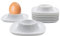 ZYDYRX Qaixwuyi Lot de 8 coquetiers blancs empilables avec fond en mélamine - Plateau à œufs - Support à œufs pour restaurant, petit déjeuner, maison, cuisine
