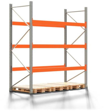 REGALWERK Palettenregal Artus - Grundregal mit 4 Ebenen - Fachlast 3.000 kg - 3.000 x 2.700 x 1.100 mm (HxBxT) - Schwerlastregal