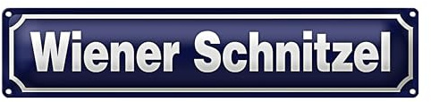 Blechschild Wiener Schnitzel | Dekoration | Küche | Retro-Stil | 10 x 46cm