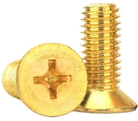 Fitaulip Lot de 4 à 50 vis à métaux à tête fraisée en Laiton M2-M8, à tête Plate cruciforme, Filetage métrique, Boulon encastré(14mm,M4 (20Pcs))