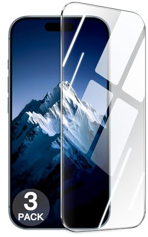 JETech Shatterproof Screen Protector for iPhone Air, 3-Pack | 9H+ Tempered Glass, Military Grade Film, Easy Installation Tool, HD Clear, Case-Friendly