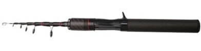 QOXEZY 35/36 cm kompakte UL-Teleskop-Angelrute für Forelle und Barsch, für Spinn-/Baitcast-Konfigurationen, 24T Carbon mit Fuji Führungen, 1,5 m/1,8 m/2,1 m Länge, Schwarz