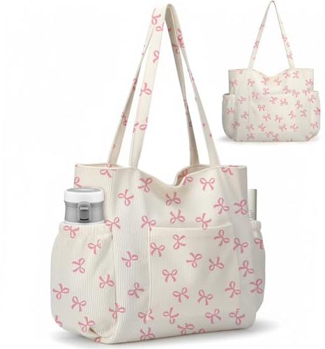 OuryTech Handtasche Damen Mittelgroß, Tote Bag Damen, Clean Girl Tasche, Everyday Bag, Cordtasche Damentasche Mit Großer Kapazität