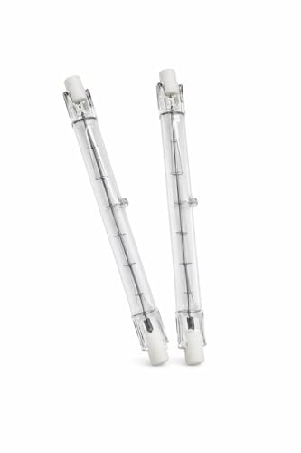 PLUSHA R7s Halogen Light Bulbs 118mm 400W Dimmable – J118 R7S Linear Tungsten Bulb 230V 4000lm 2700K Warm White Floodlight & Security Light – ECO 118mm Replacement Lamp – 2 Pack