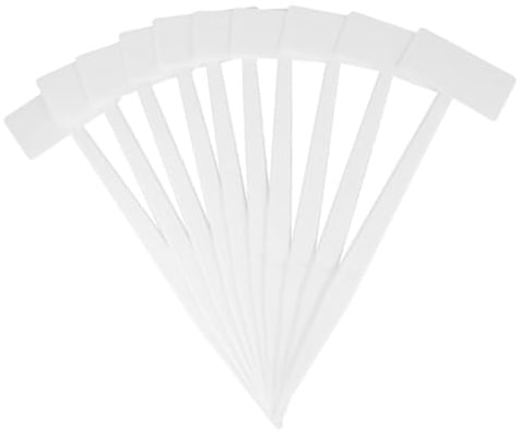 KICHOUSE Étiquettes en Plastique pour Plantes Lot de 10, Marqueurs de Jardinage pour Pépinière, Panneaux Blancs Extra Longs 45 CM, Accessoires pour Jardin Potager