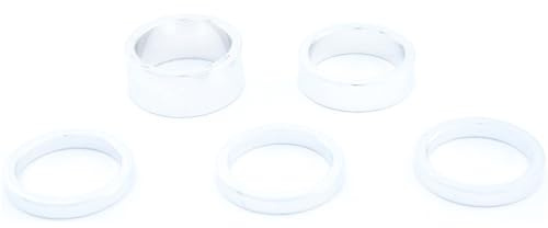 CONTEC Spacer-Set SB-verpackt, mit 5 Alu Spacern 3 x 5mm, 1 x 10mm, 1 x 15mm, 1 1/8', Silber