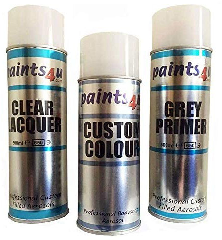 Paints4u compatible with FORD Full Car Paint Aerosol Repair Kit PANTHER BLACK XSC2851 D7