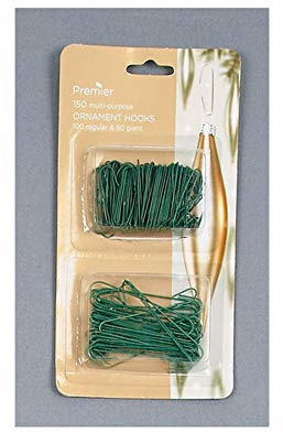 Premier Decorations Premier Decrorations Ornament Hooks, Green, Twin Pack 150