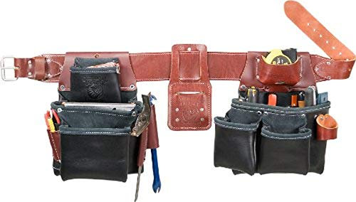 Leder klein Pro Occidental B5080DB SM außen Tüten mit doppelter Werkzeuggürtel Set Handwerker - Schwarz