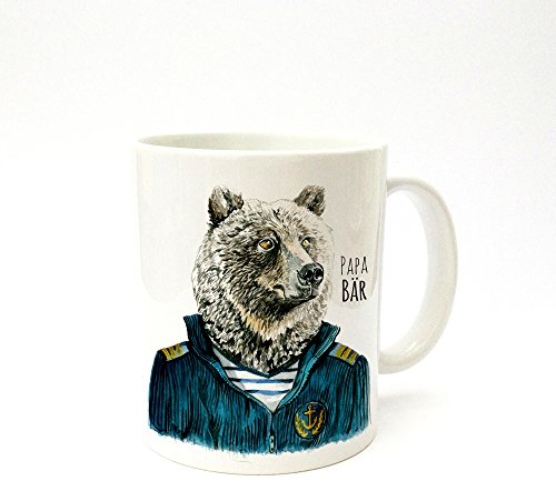 Tasse Becher Kaffeetasse Kaffeebecher Papa Bär Seemann ts215