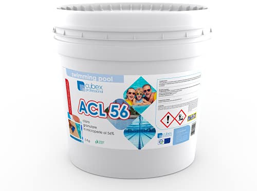Cubex Professional ACL 56% 10 KG – Cloro Granulare in Microperle al 56% per la Pulizia, Igiene e Manutenzione dell’Acqua della Piscina
