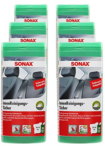 SONAX Innenreinigungstücher Box Feuchte Tücher 25 Stück 6X
