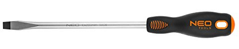 NEO TOOLS Schraubendreher Flach S2-Stahl, Magnetische Spitze 10 x 200 mm