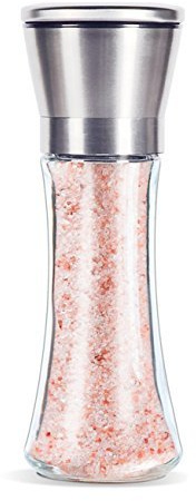 BlueSnail Stainless Steel Manual Grips Glass Salt Pepper Grinder Seasoning Bottle (7.5, Silver)