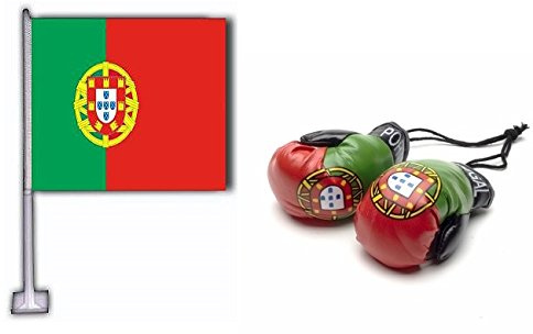 Portugal Car Flag & Mini Boxhandschuhe Combo Pack