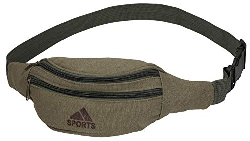 Betz Doggy Bag Bauchtasche Gürteltasche Hüfttasche Bikertasche Reisen Wandern Sports aus Canvas Farbe Army-grün