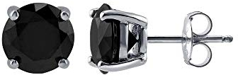 Ohrringe 925 Sterling Silber mit Schwarze Zirkonia Diamant Form Allergiefrei für Damen Herren (2 mm)