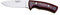 joker Coltello Bushcraft con Cache in Legno pressato Rosso, Lama MOVA 10 cm, 160 gr, Astuccio in Pelle, CR25 per la Pesca, la Caccia, l'escursionismo, Il Campeggio