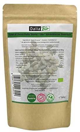 Dalia Bio - Semillas de calabaza crudas orgánico sin cáscara 500g - Origen Austria (Estiria) | natural, sin sal
