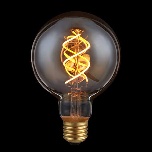 Edison Globe Filament-Birne dimmbar E27 4 Watt Doppelwendel 1.800 K extra-warmweiß 250lm G95 LED-Leuchtmittel Dekolampe Vintage Retro