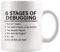 Stages Of Debugging Programador de computadora regalo divertido programación taza Geek Nerd blanco 11 oz taza de café