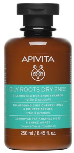 APIVITA - Shampoo für Fettige Ansätze und Trockene Spitzen 250ml - 86% natürliche Inhaltsstoffe, dermatologisch getestet, nachhaltige Verpackung
