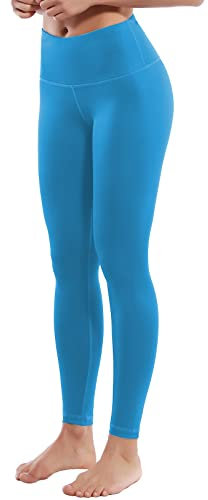 BUBBLELIME 55,9 cm / 66 cm hohe Taille Damen Yogahose Bauchkontrolle Power Flex Laufen Workout Leggings Active Pants, Basic Pants_peacockblue, Groß