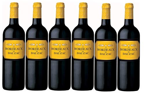 BORDEAUX DE DAUZAC - AOC Bordeaux - Grand Vin Rouge de Bordeaux - 100% Vegan - 6 Bouteilles 0,75l Sélection du Château Dauzac Grand Cru Classé du Médoc