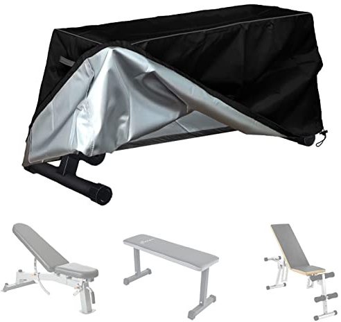 Sit-up-Board-Abdeckung, geeignet für Sit-up-Board, Hantelbank, Sessel, Fitnessbank-Schutz, wasserdicht, staubdicht und Sonnenschutz, verhindern Haustiere, schwarz, D50in w16in h21in