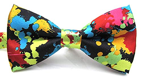 Papillon pre-annodato, papillon formale da smoking, lunghezza regolabile, in raso, per feste, banchetti e altre occasioni formali, ottimo regalo per uomini e ragazzi, Farfalla colorata., Taglia unica