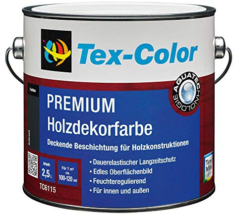 TEX-COLOR PREMIUM HOLZDEKORFARBE - 2.5 LTR (SCHWEDENROT) [SP]