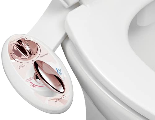 LUXE Bidet NEO 320 – Warm- und Kaltwasser, selbstreinigend, Doppeldüse, nicht elektrischer Bidet-Aufsatz für Toilettensitz, einstellbarer Wasserdruck, Heck- und Feminine-Waschung, Hebelsteuerung