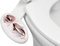 LUXE Bidet NEO 320 Accesorio de bidé para inodoro, agua fría y caliente, autolimpieza, dos boquillas, no eléctrico, presión ajustable, lavado trasero y femenino, control de palanca (oro rosa)