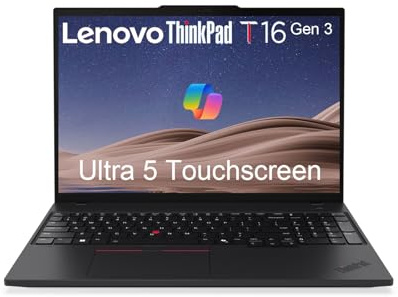 Lenovo ThinkPad T16 Business AI PC Laptop, 16 FHD+ Touchscreen, Intel 12-Core Ultra 5 125U (> i7-1355U), 5MP IR Webcam, IST Computer Customized 16GB/32GB/64GB DDR5 RAM, 512GB/1TB/2TB SSD, Win 11 Pro