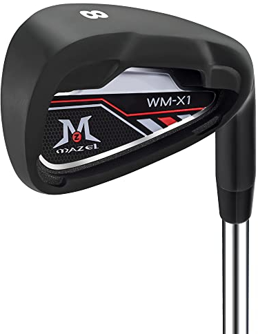 MAZEL Golf Eisen Single1,2,3,4,5,6,7,8,9, P, A,S, Edelstahl Golf Club Eisen für Männer Rechtshänder (Black Individual Iron,RH, #8 Iron)